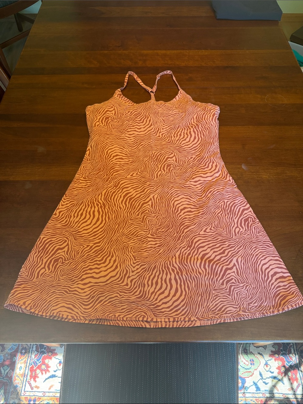 Outdoor Voices Pink Zebra-Print Halter Dress